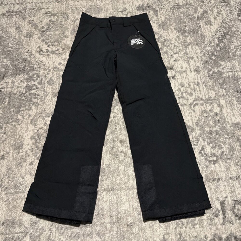 Spyder Boys Propulsion Ski Pants Size 8 Small Black Insulated Waterproof Kids